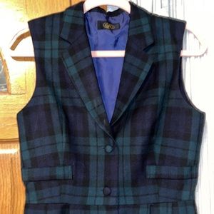 Folkner Traditional Vintage Plaid Button Up Collared Dress Size 9